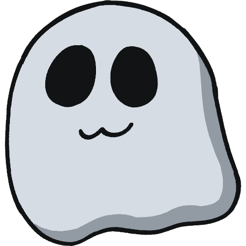 a tandard sheet ghost shape with a little smile